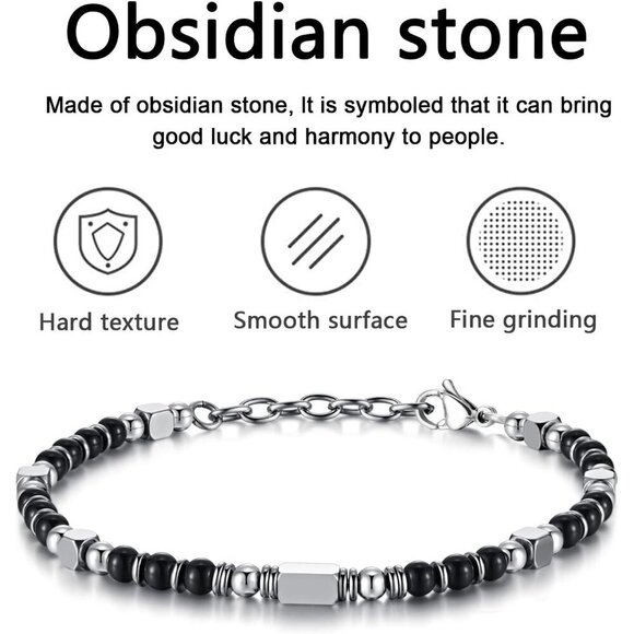 Black Boho Beaded Bracelets for Women Trendy Jewelry Gifts for Lover,Friend - Picture 4 of 6